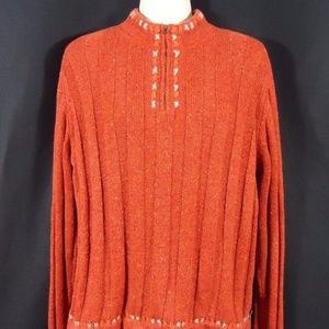 Woolrich 1/4 Zip Knit Sweater Bittersweet Orange